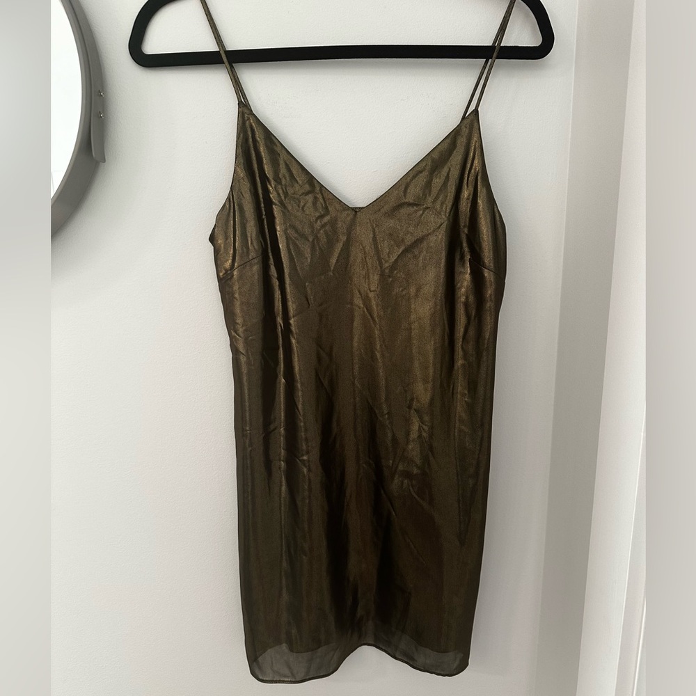 Aritzia Shiny Gold Dress - size XS